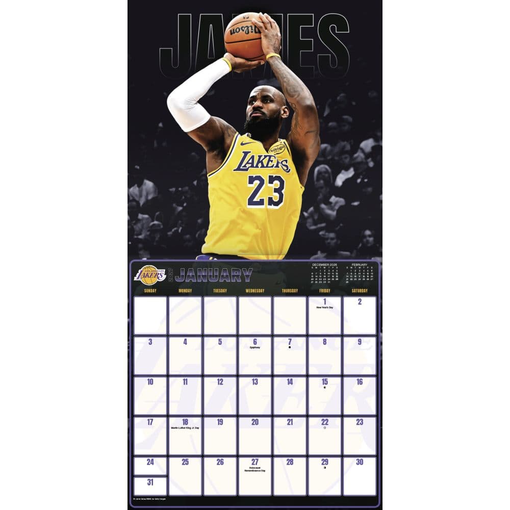 Los Angeles Lakers 2027 Wall Calendar Second Alternate Image
