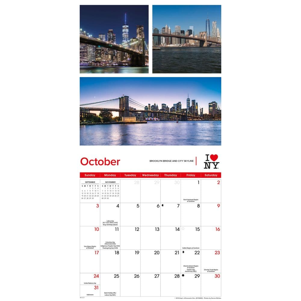 I Love NY Photographs 2027 Mini Wall Calendar Fourth Alternate Image