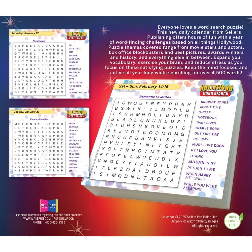 Hollywood Word Search 2026 Desk Calendar First Alternate Image