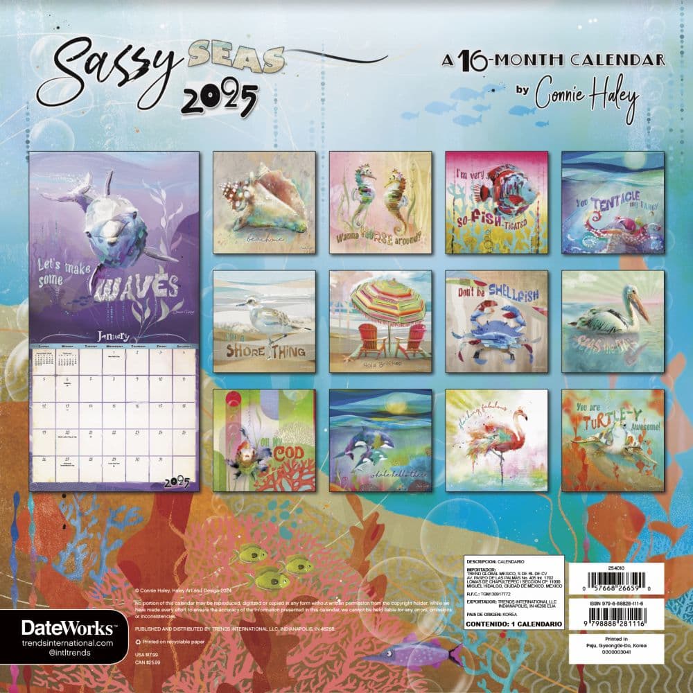 Sassy Animals Haley 2025 Wall Calendar Alt1