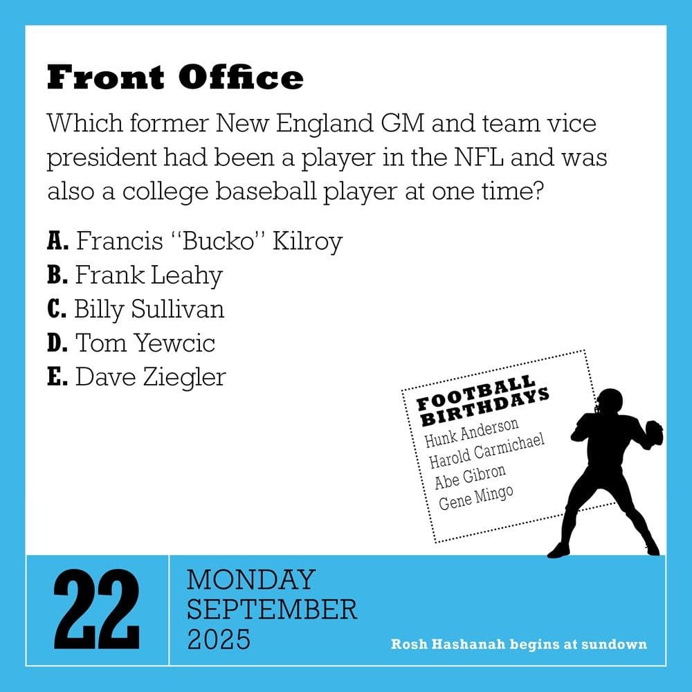 Football Trivia 2025 Desk Calendar First Alternate Image width=&quot;1000&quot; height=&quot;1000&quot;