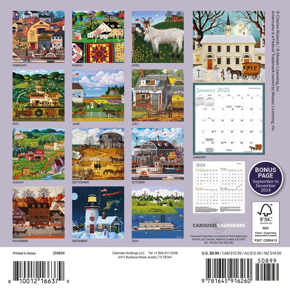 Wysocki Americana 2025 Mini Wall Calendar First Alternate Image width=&quot;1000&quot; height=&quot;1000&quot;