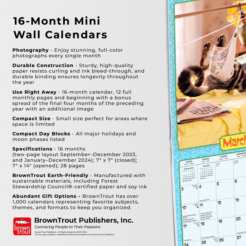 Cranky Kitties Avanti 2024 Mini Wall Calendar Alternate Image 4