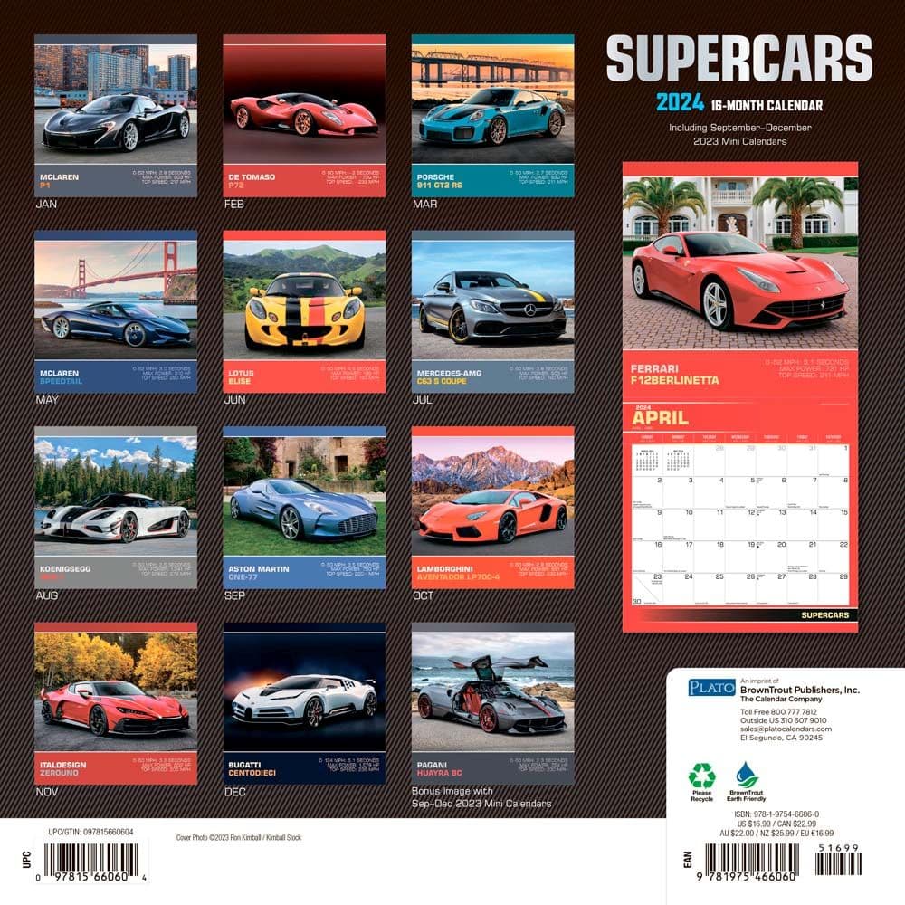 Supercars 2024 Wall Calendar
