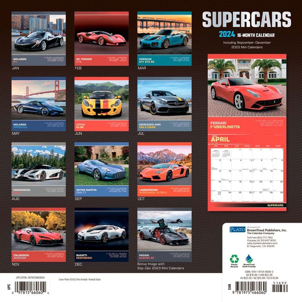 Supercars 2025 Wall Calendar