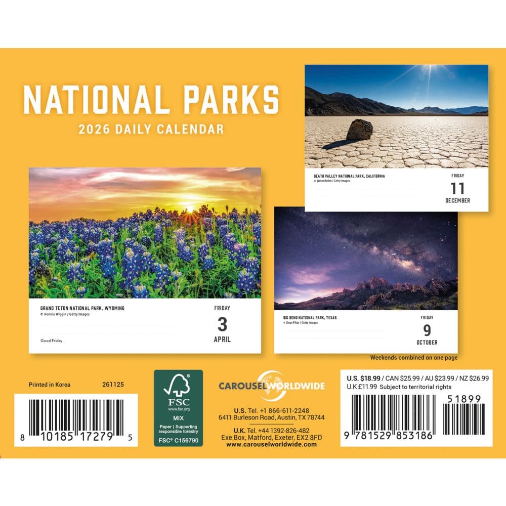 National Parks 2026 Desk Calendar First Alternate Image