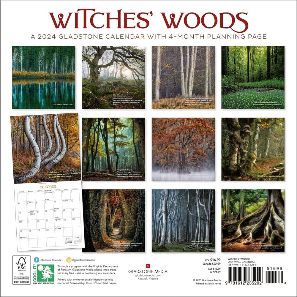 Witches Woods w/Quotes from MacBeth 2024 Wall Calendar First Alternate Image width=&quot;1000&quot; height=&quot;1000&quot;