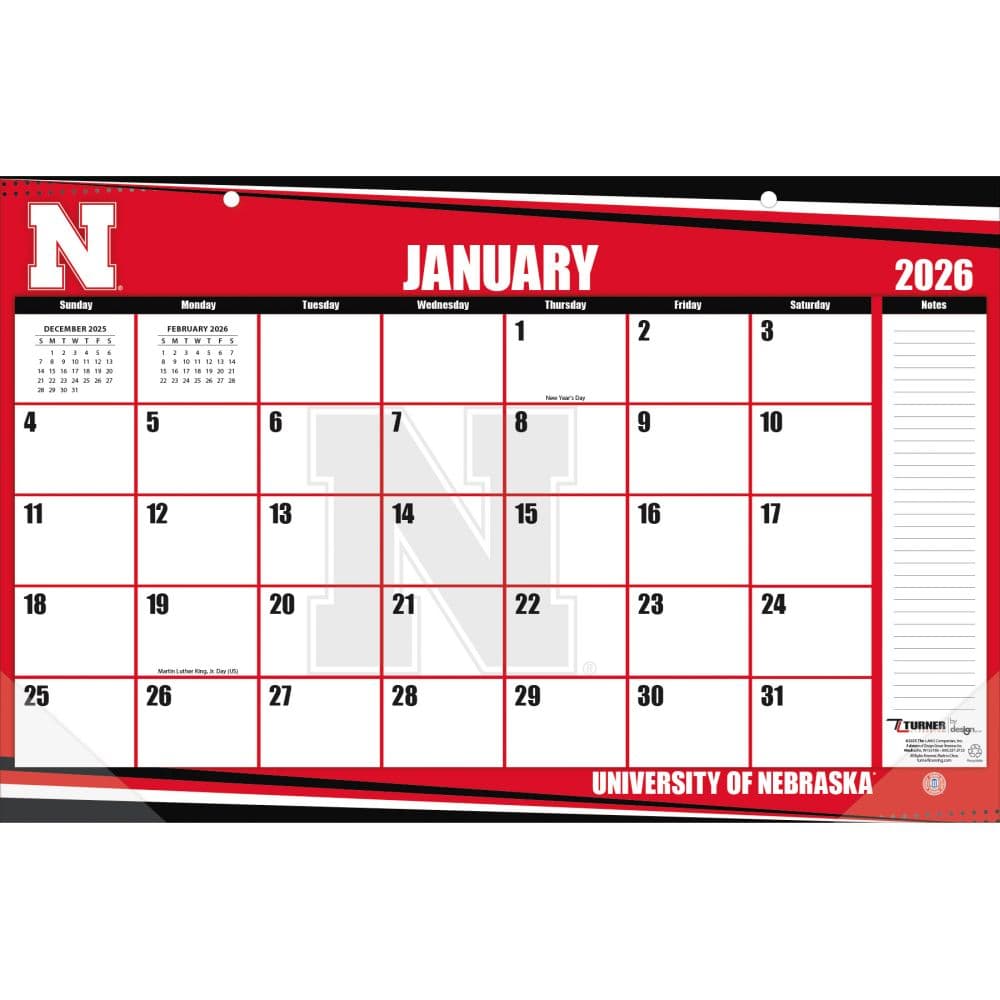 image Nebraska Cornhuskers 2026 Desk Pad 17" X 11"