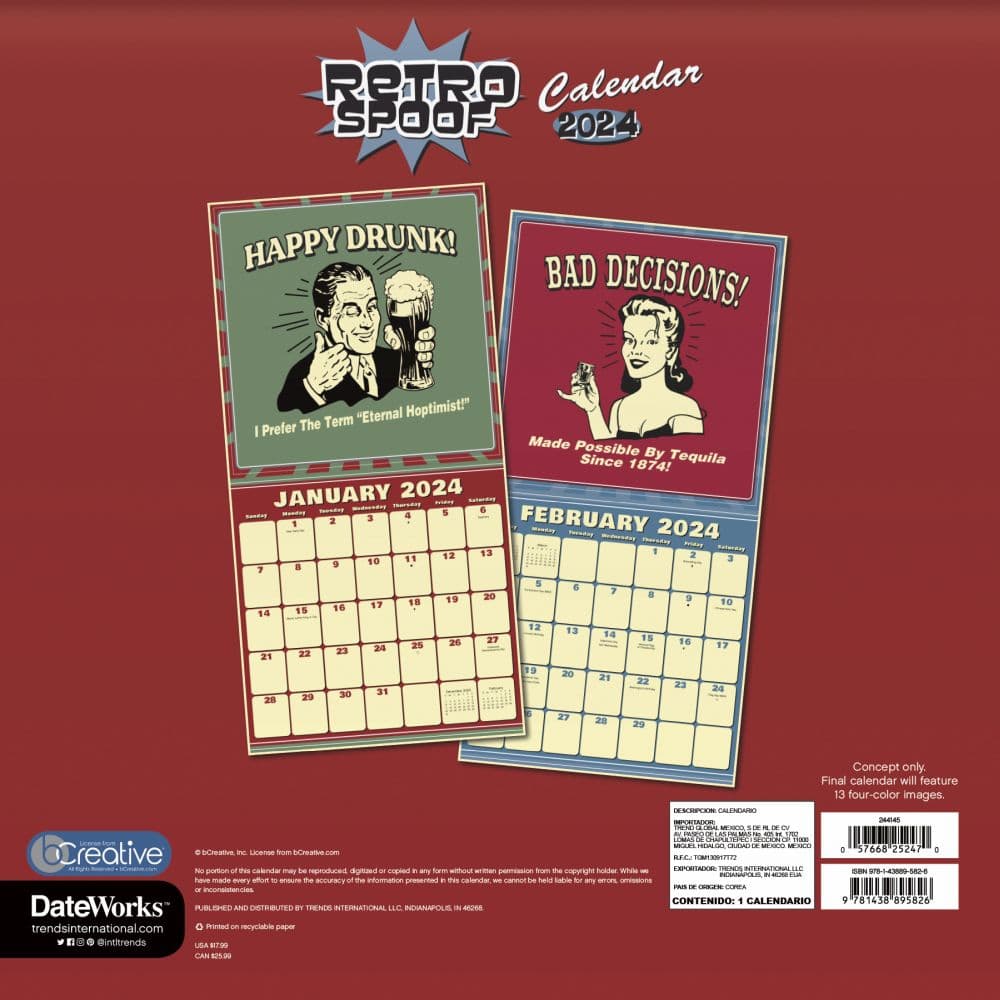 Retro Spoof 2024 Wall Calendar
