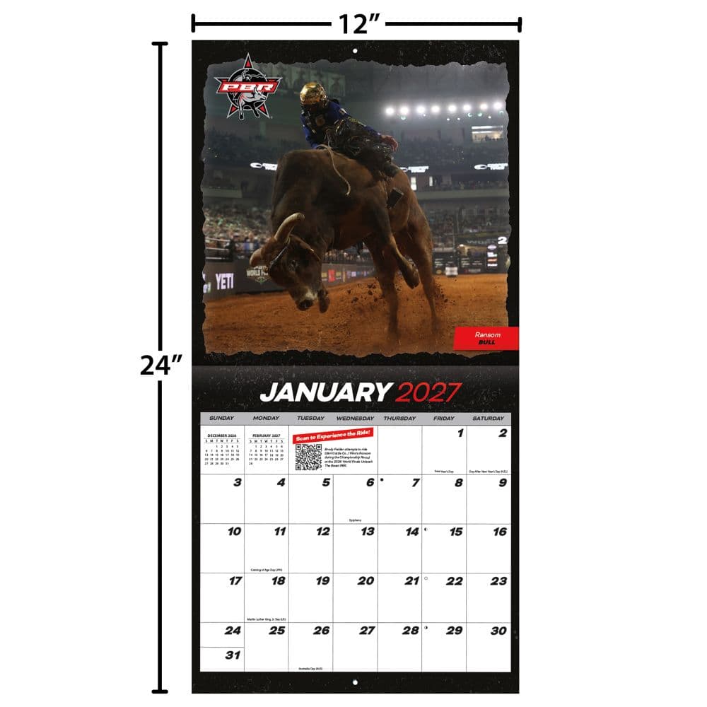 Professional Bull Riding 2027 Wall Calendar Third Alternate Image