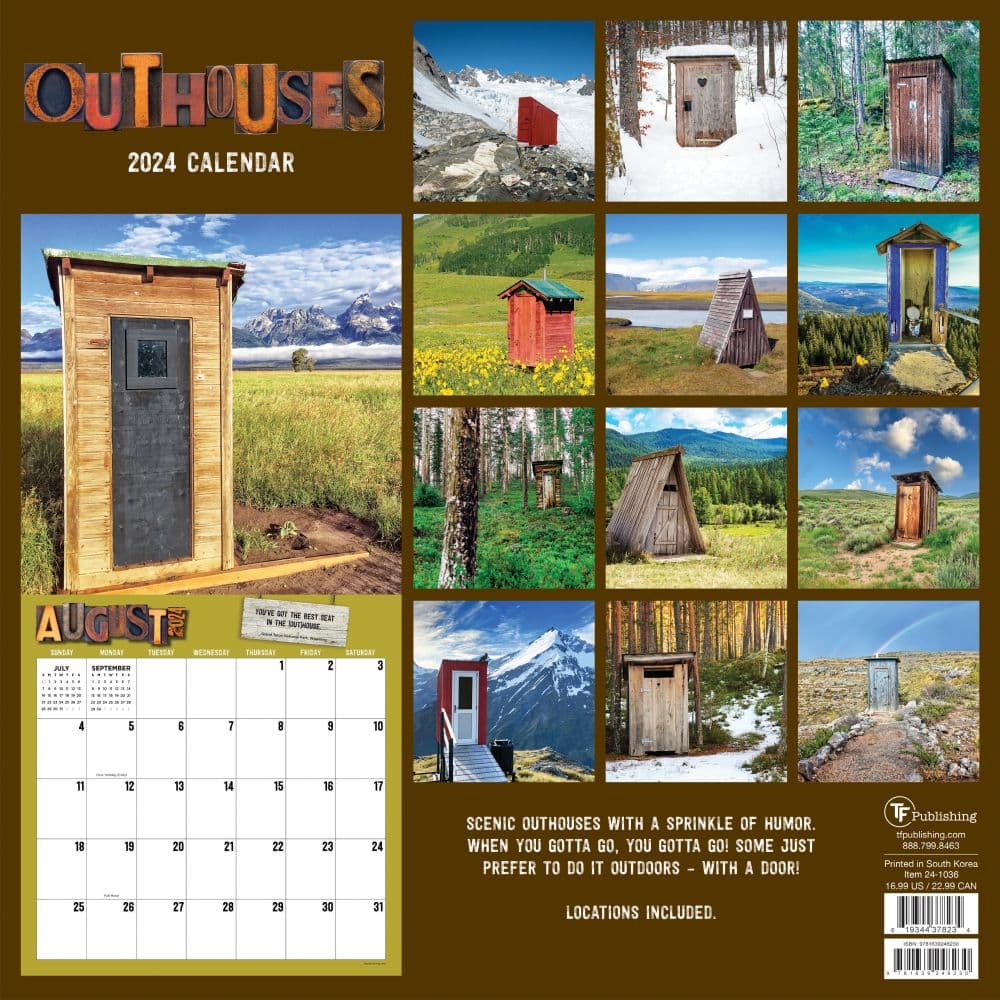 Outhouses 2024 Wall Calendar