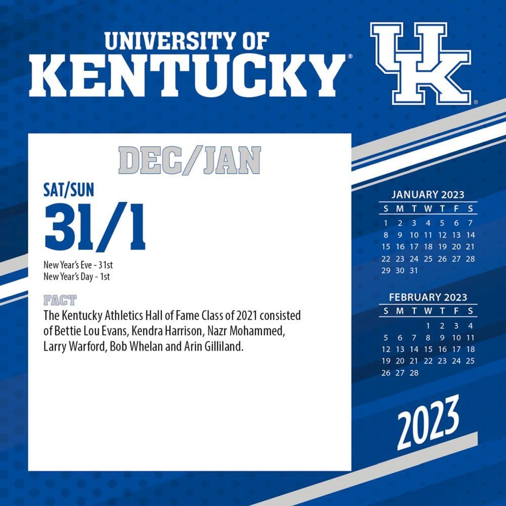 University Of Kentucky Calendar 2023 Kentucky Wildcats 2023 Desk Calendar - Calendars.com