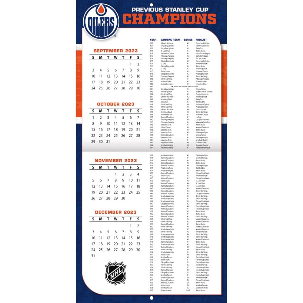 Edmonton Oilers 2025 Wall Calendar