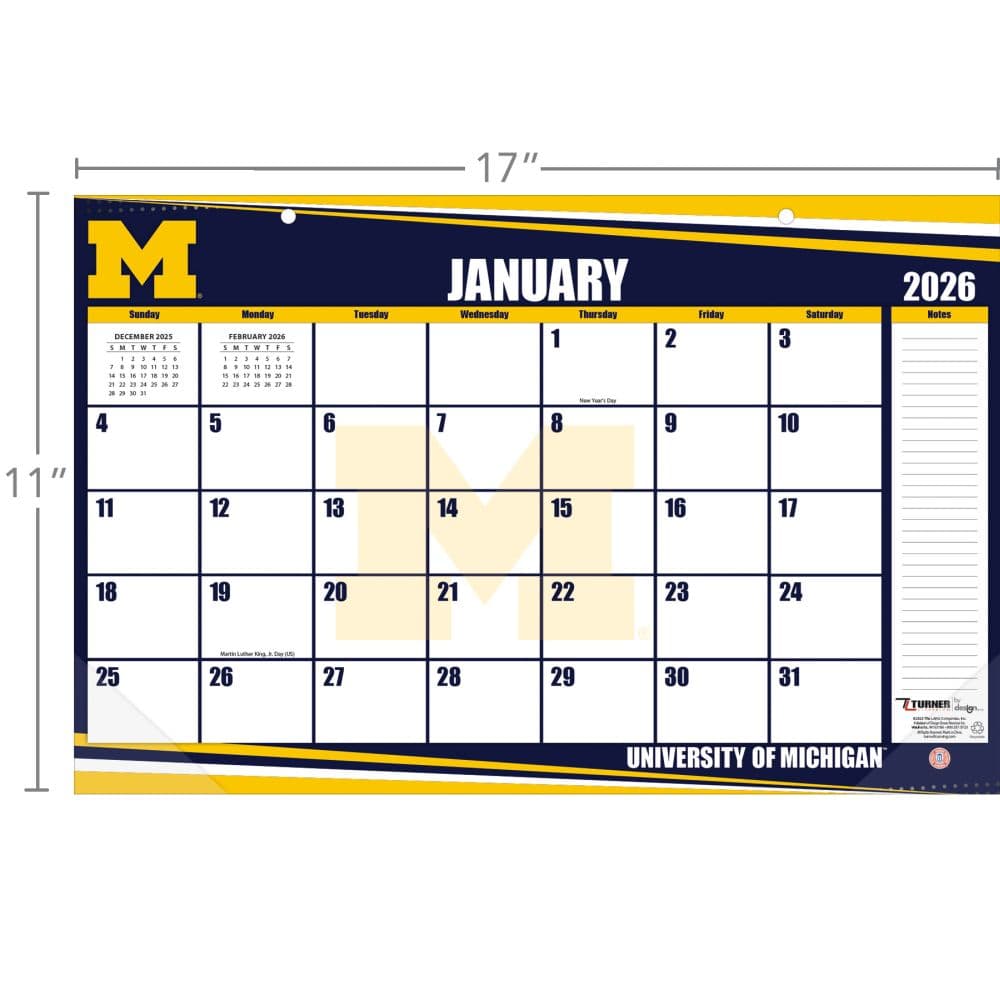 Michigan Wolverines 2026 Desk Pad Fourth Alternate Image