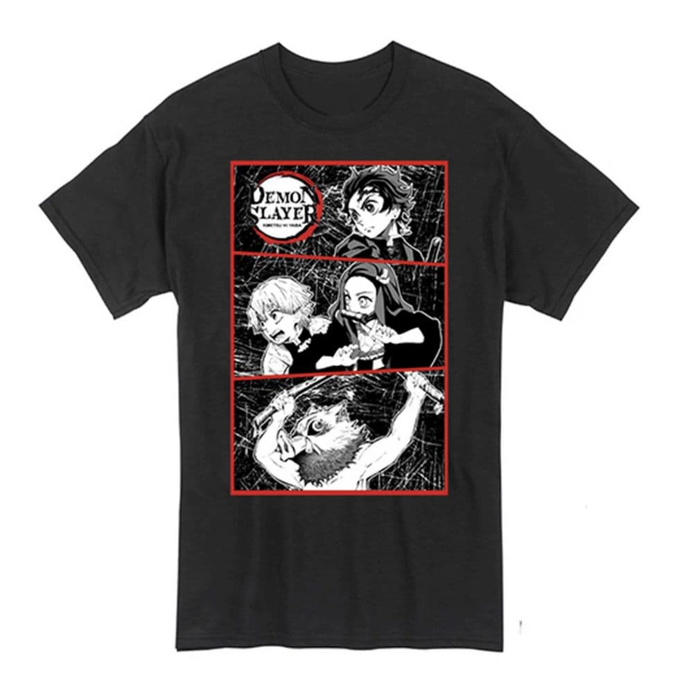 Demonslayer Group Panel Unisex Black T-Shirt shirt only