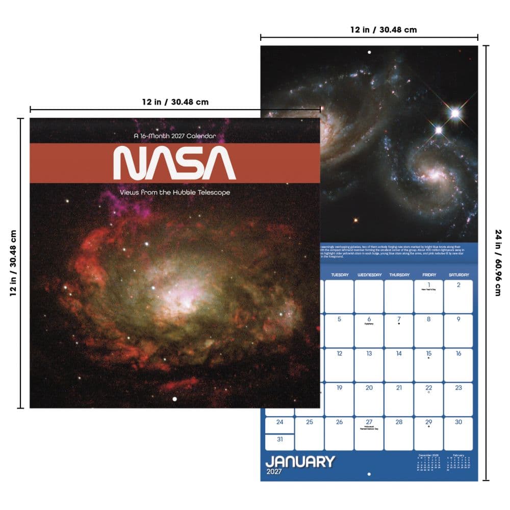 NASA Views from the Hubble Telescope 2027 Wall Calendar Sixth Alternate Image