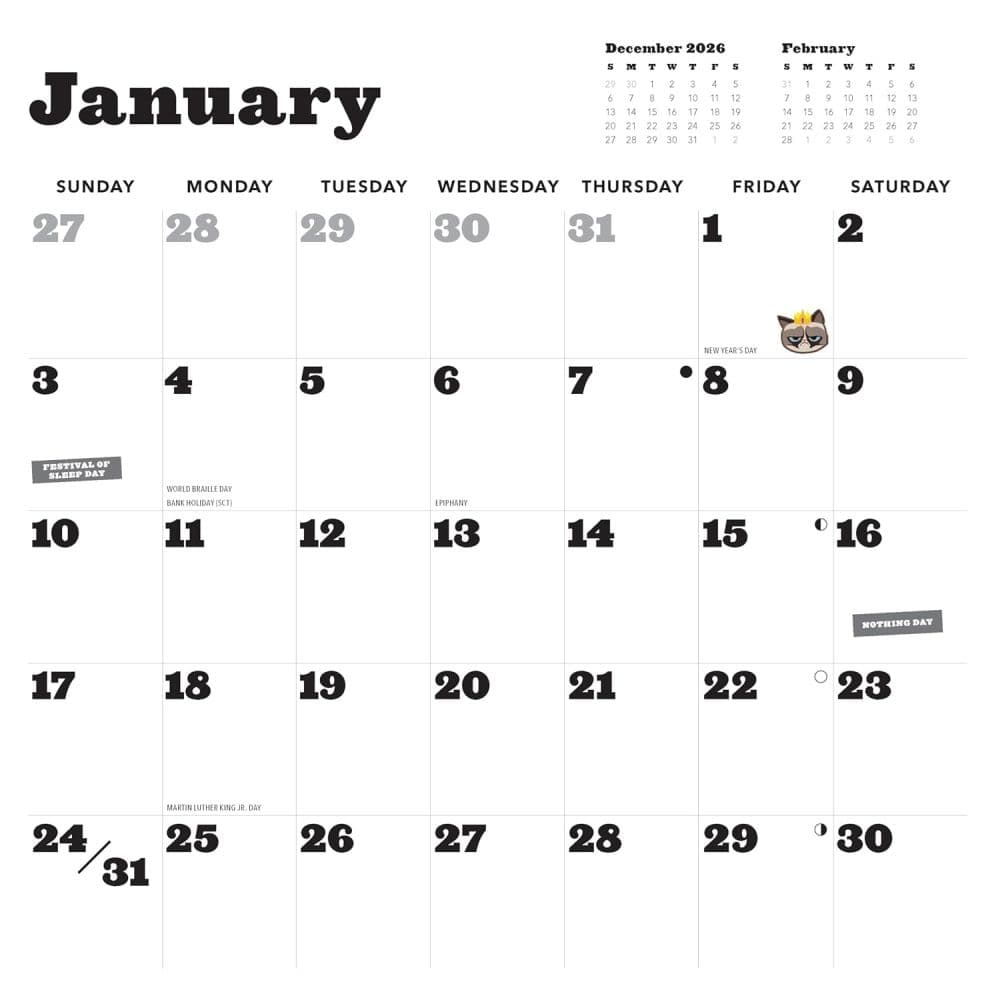 Grumpy Cat 2027 Wall Calendar Third Alternate Image