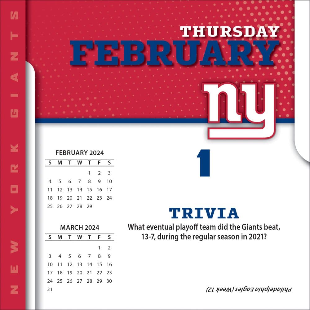 NFL New York Giants 2024 Desk Calendar