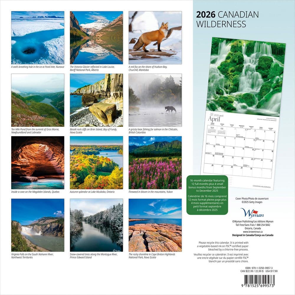 Canadian Wilderness 2026 Wall Calendar First Alternate Image