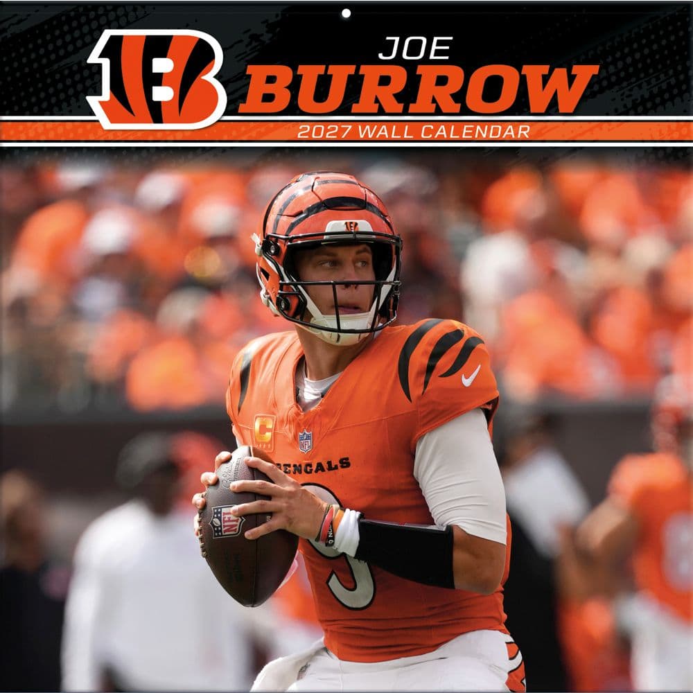 NFL Cincinnati Bengals Joe Burrows 2027 Wall Calendar Main Product Image