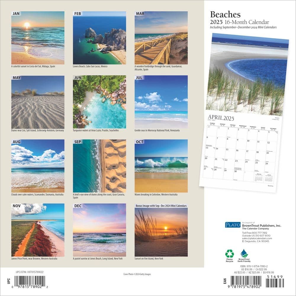 Beaches Plato 2025 Wall Calendar First Alternate Image width=&quot;1000&quot; height=&quot;1000&quot;