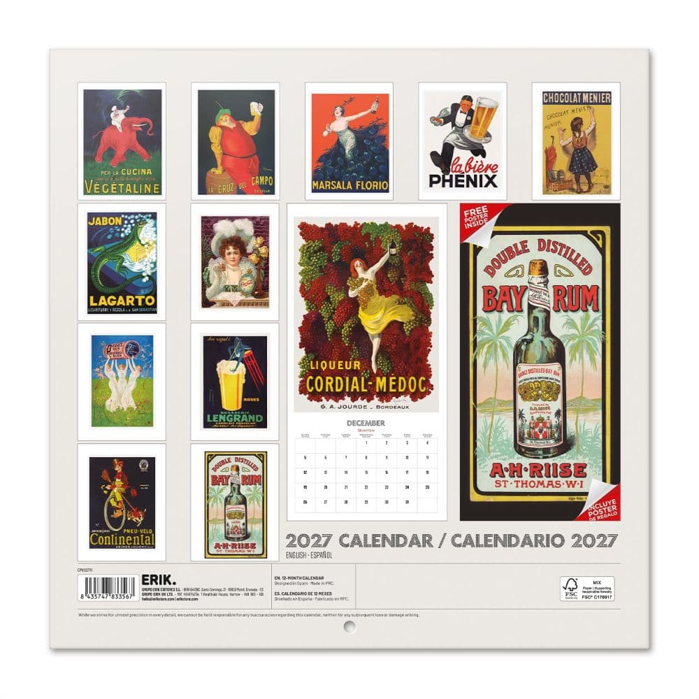 Vintage Advertising 2027 Wall Calendar First Alternate Image