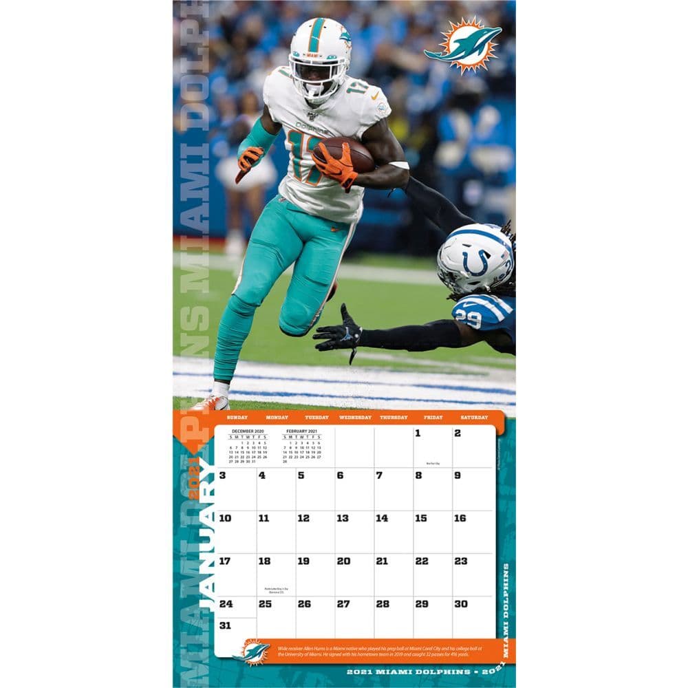 Miami Dolphins Mini Wall Calendar