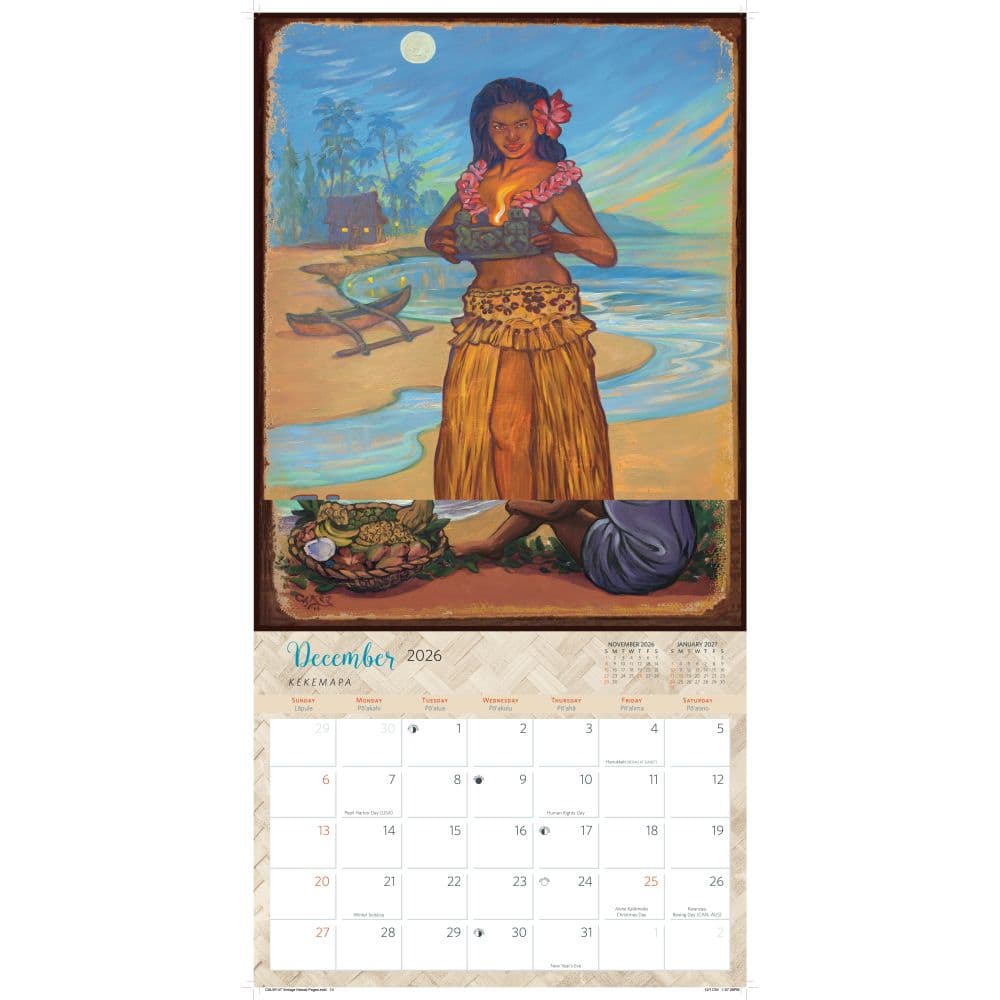 Vintage Hawaii Rick Sharp 2026 Wall Calendar Second Alternate Image