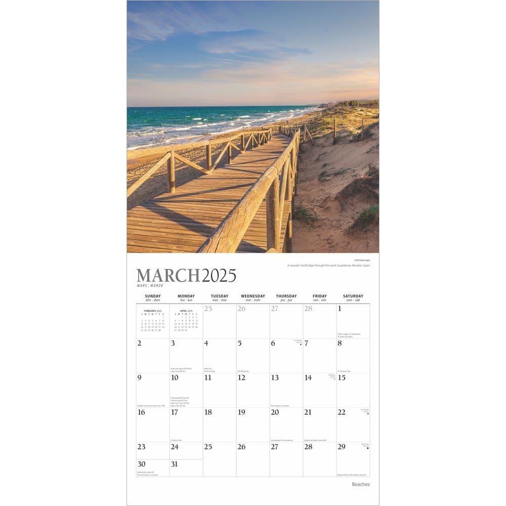 Beaches Plato 2025 Wall Calendar