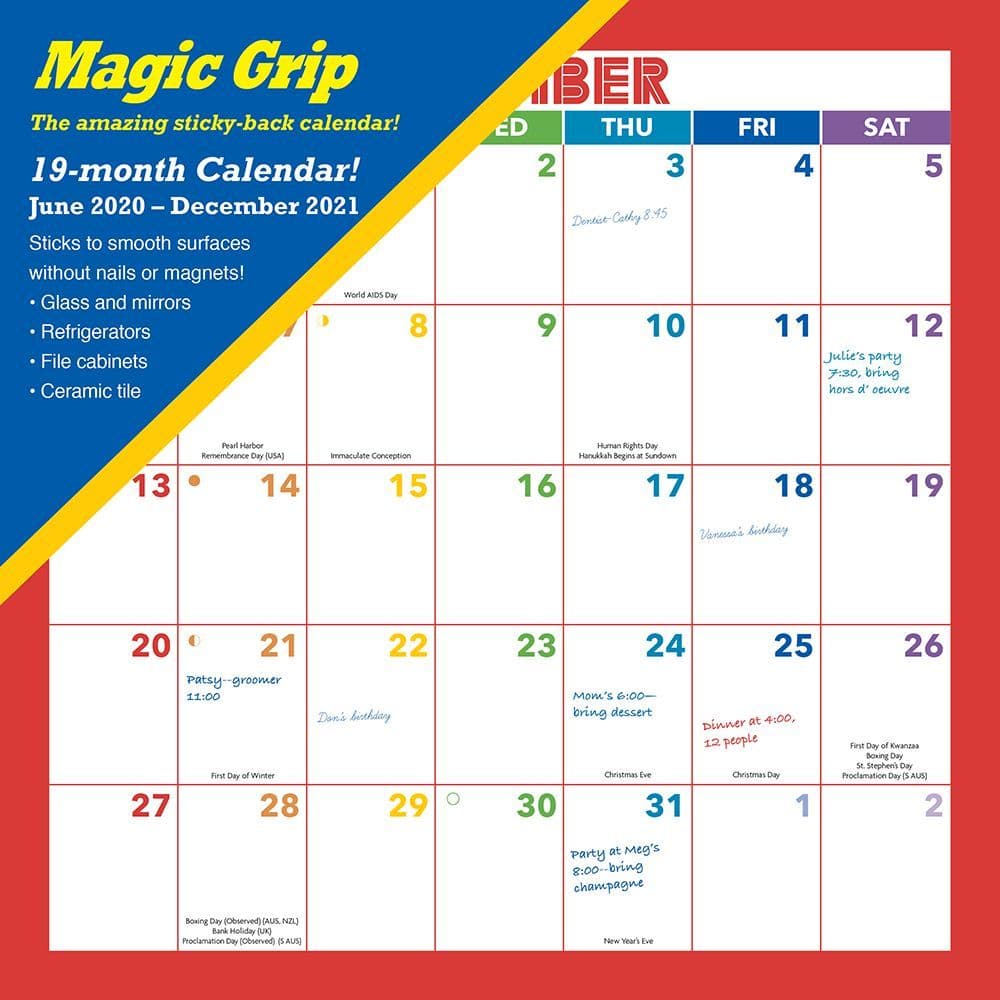 2021 Rainbow Magic Grip Wall Calendar