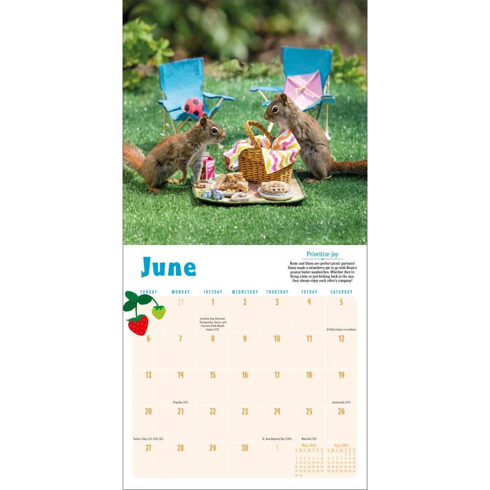 Secret Life of Squirrels 2027 Mini Wall Calendar Fourth Alternate Image