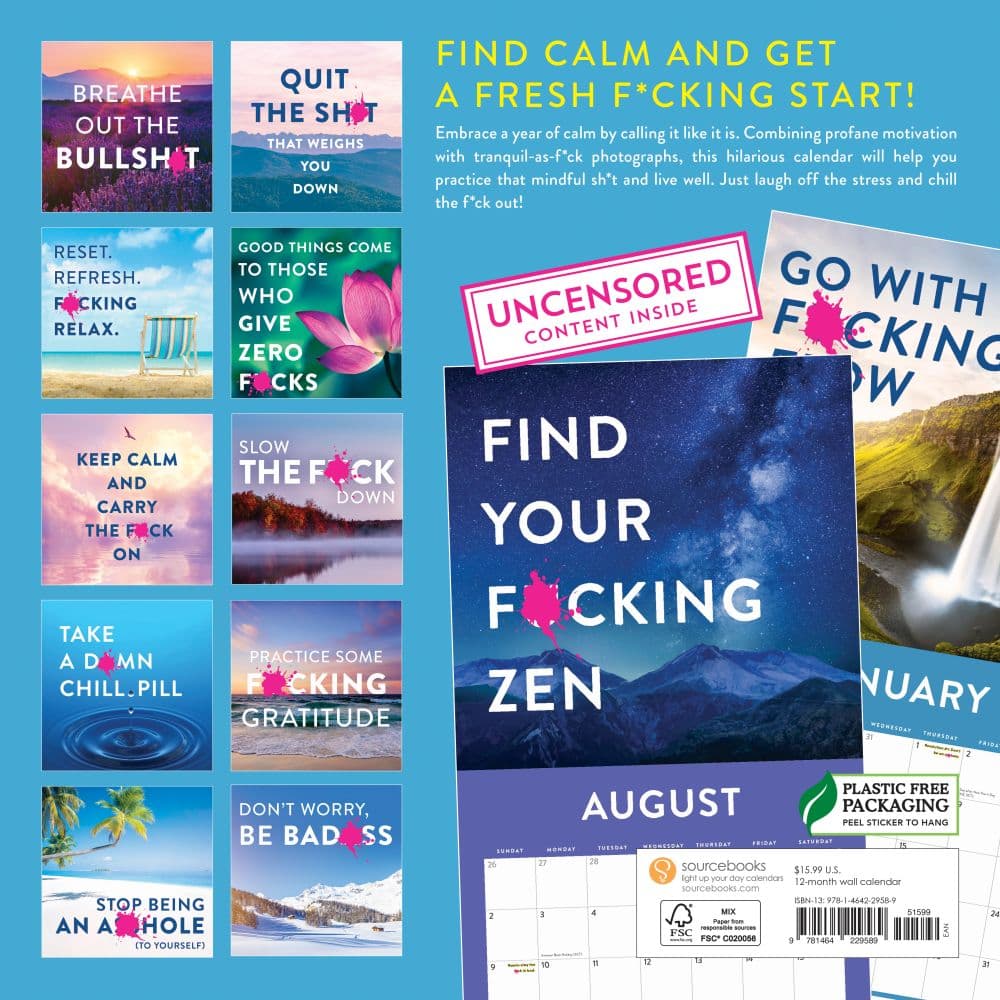 Chill the Fck Out 2026 Wall Calendar First Alternate Image