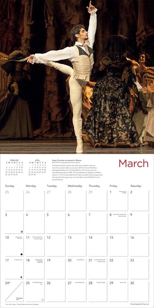 Royal Ballet 2024 Wall Calendar March