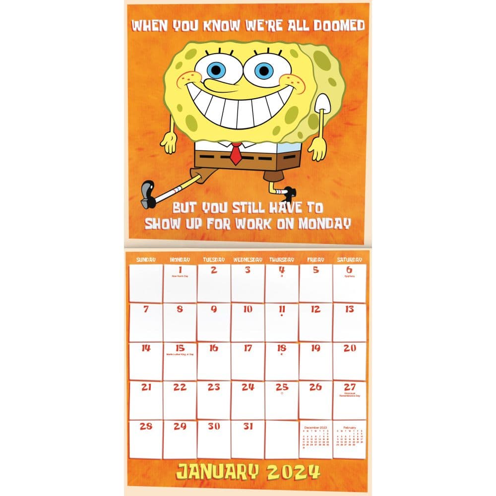 SpongeBob Squarepants 2024 Movie 2024 Wall Calendar Alt2