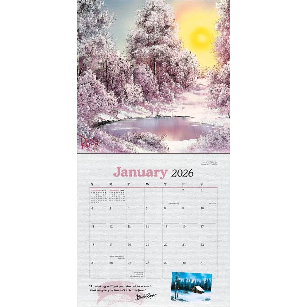 Bob Ross 2026 Wall Calendar Second Alternate Image