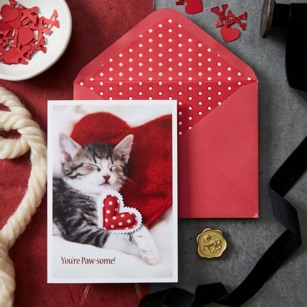 Photo Kitten And Heart Pillows Valentine&#39;s Day Card Seventh Alternate Image width=&quot;1000&quot; height=&quot;1000&quot;