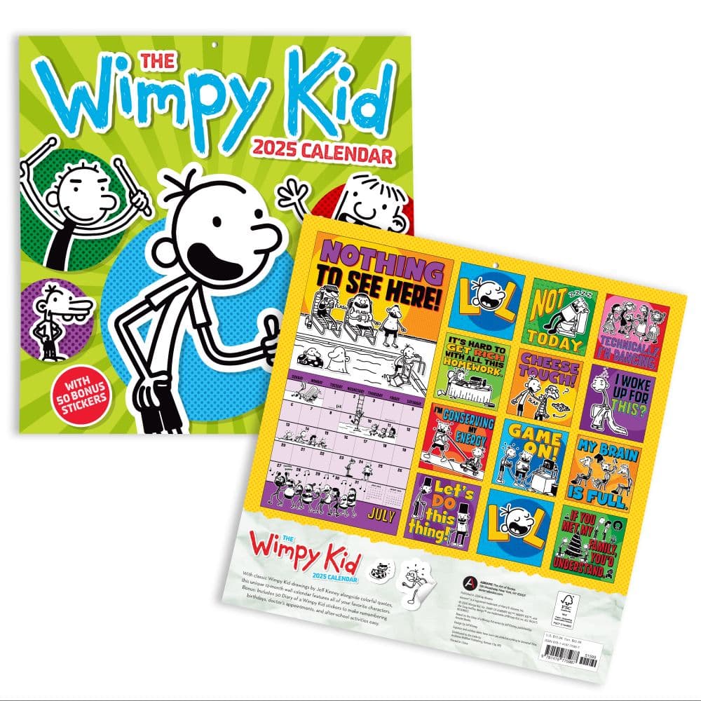 Diary of a Wimpy Kid 2025 Wall Calendar Seventh Alternate Image