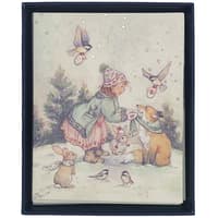 image Storybook Girl and Animals Christmas Card Main Image