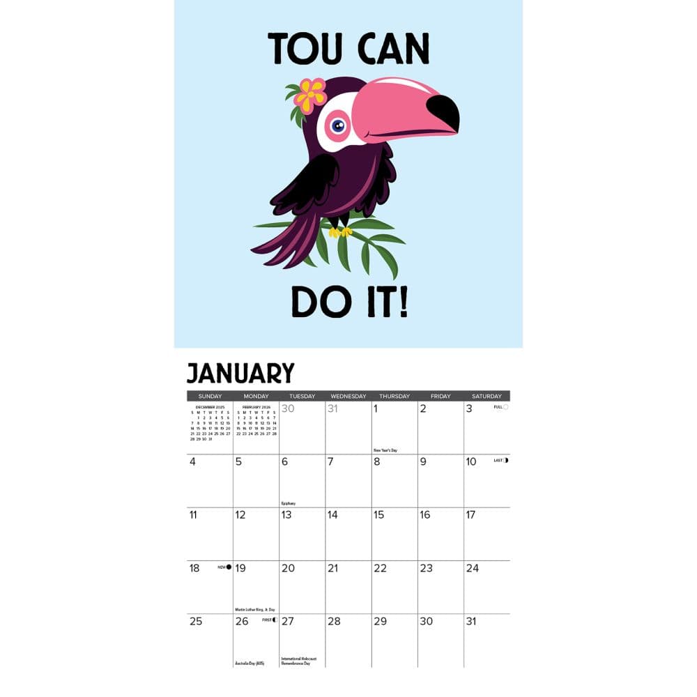 Pun Intended 2026 Mini Wall Calendar Second Alternate Image
