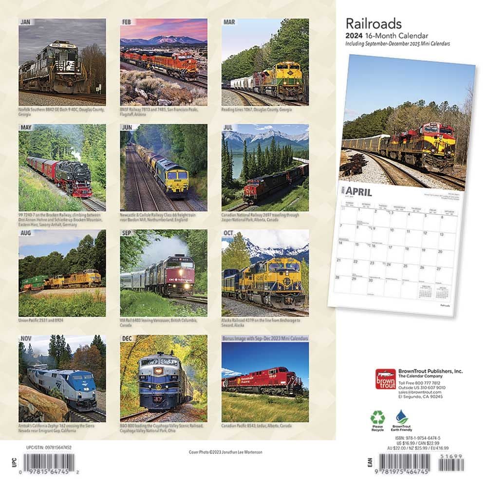 Railroads 2024 Wall Calendar Alternate Image 1