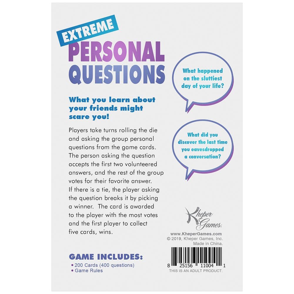 Extreme Personal Questions First Alternate Image