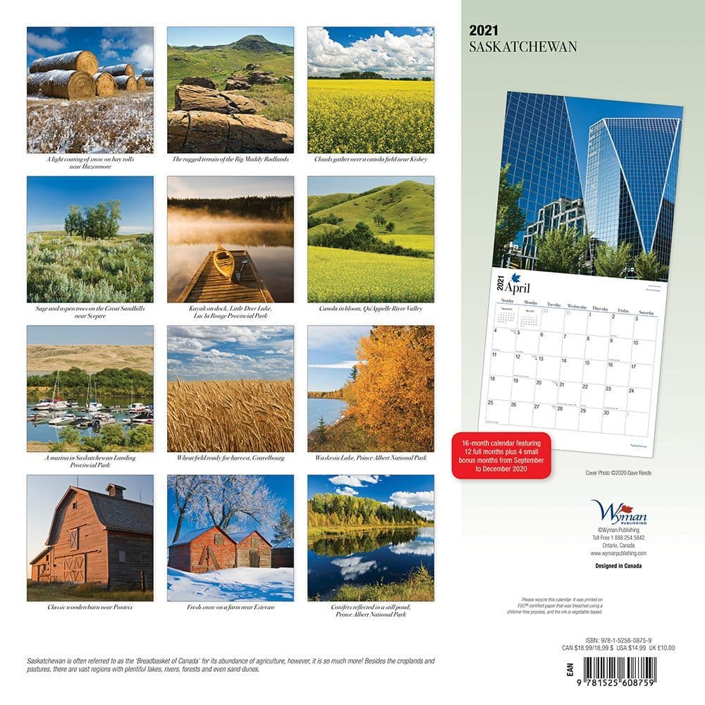 Saskatchewan Wall Calendar