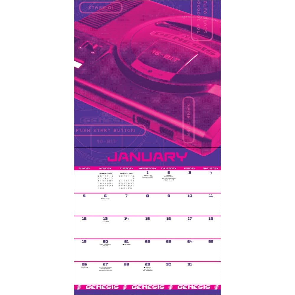 Sega Dreamcast 2025 Wall Calendar January