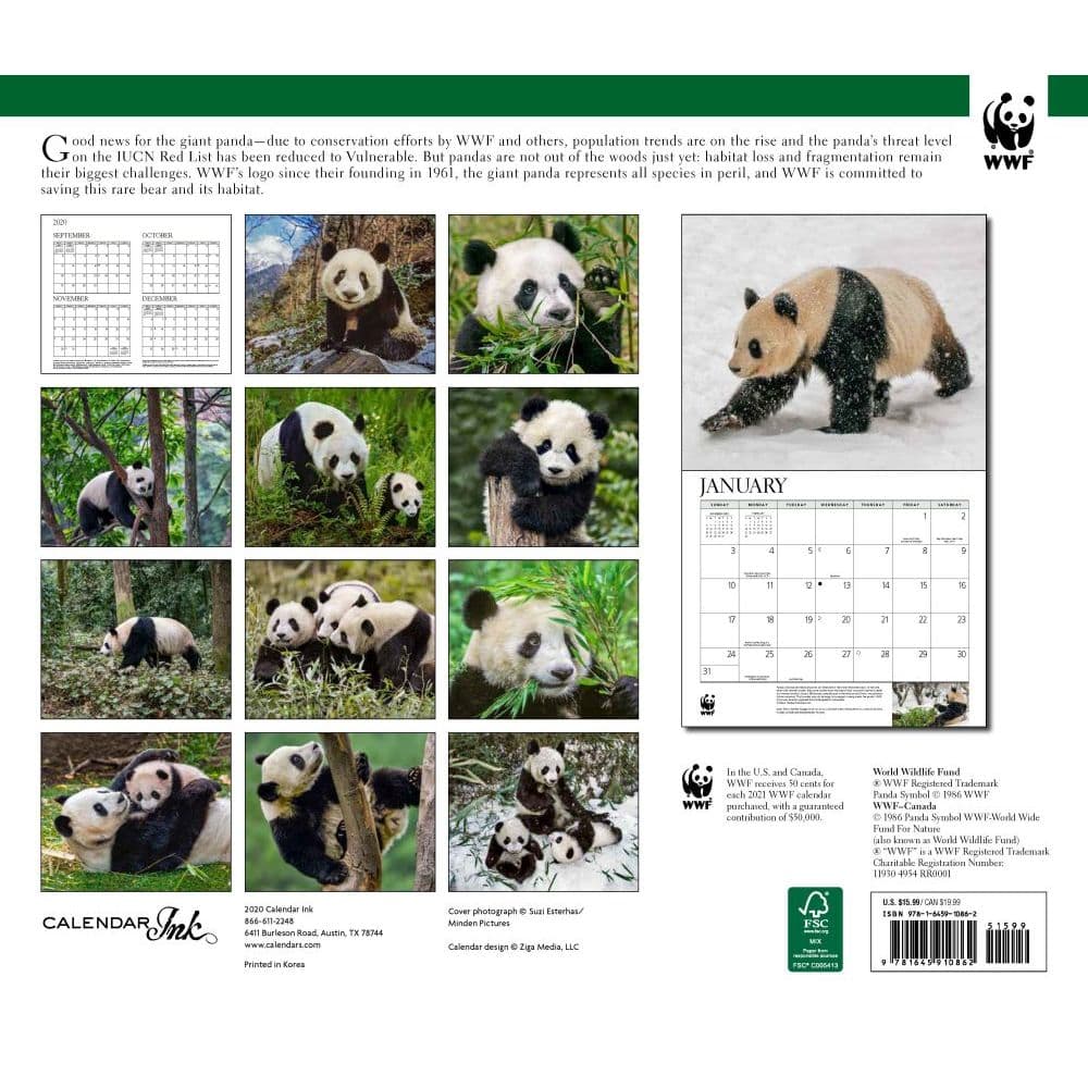 Giant Pandas WWF Wall Calendar