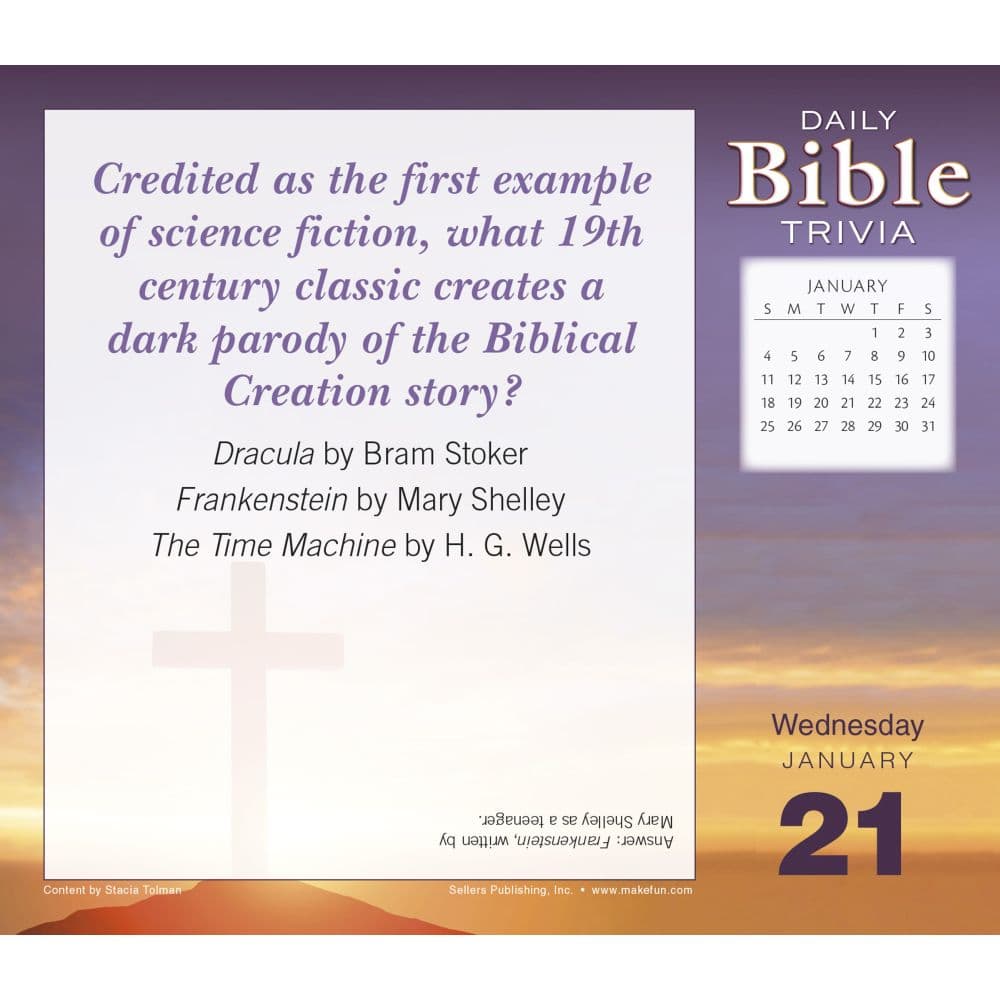 Brain Busting Bible Trivia 2026 Desk Calendar Second Alternate Image