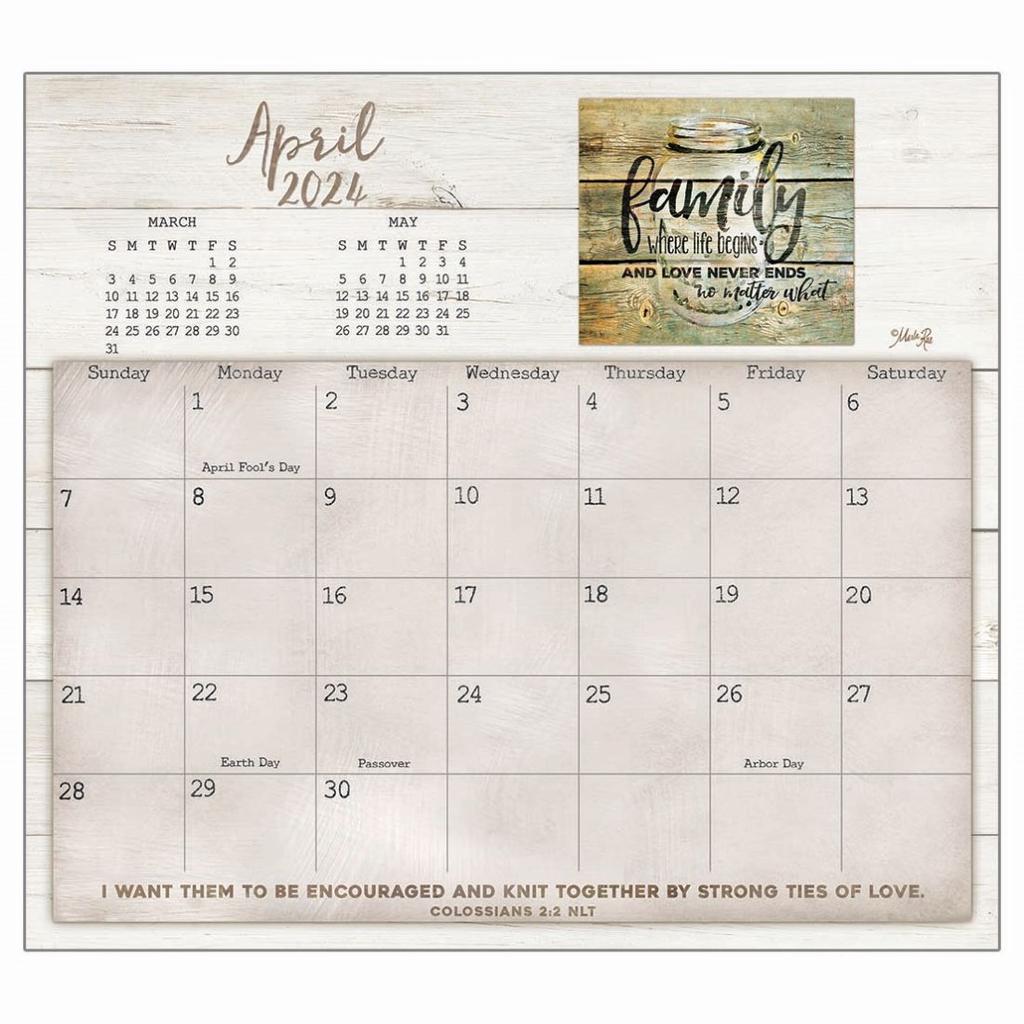 image Faith and Family 2024 Magnetic Calendar Pad