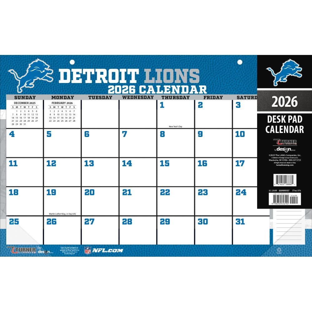 image NFL Detroit Lions 2026 Small Desk Pad