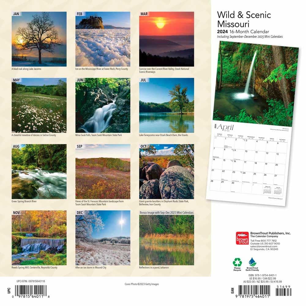 Missouri Wild and Scenic 2024 Wall Calendar