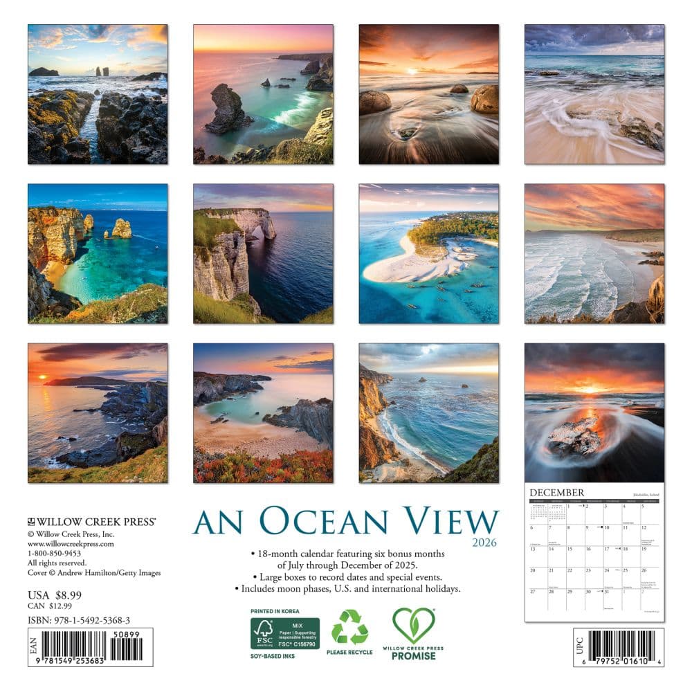 Ocean View 2026 Mini Wall Calendar First Alternate Image
