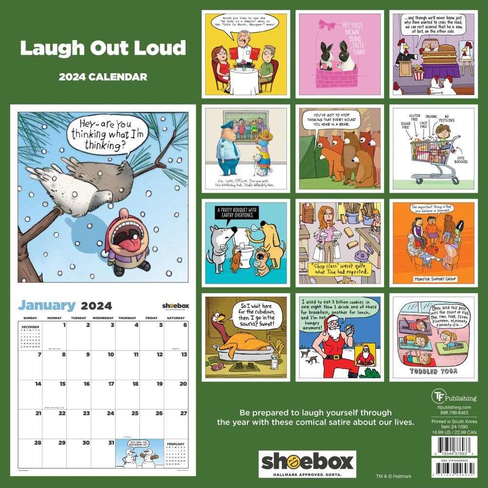 Laugh Out Loud by Shoebox 2024 Wall Calendar